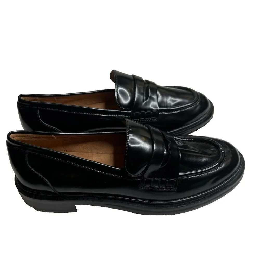 Madewell $158 Womens The Vernon Loafer in Black Leather Size 8 NM083 - Picture 5 of 8